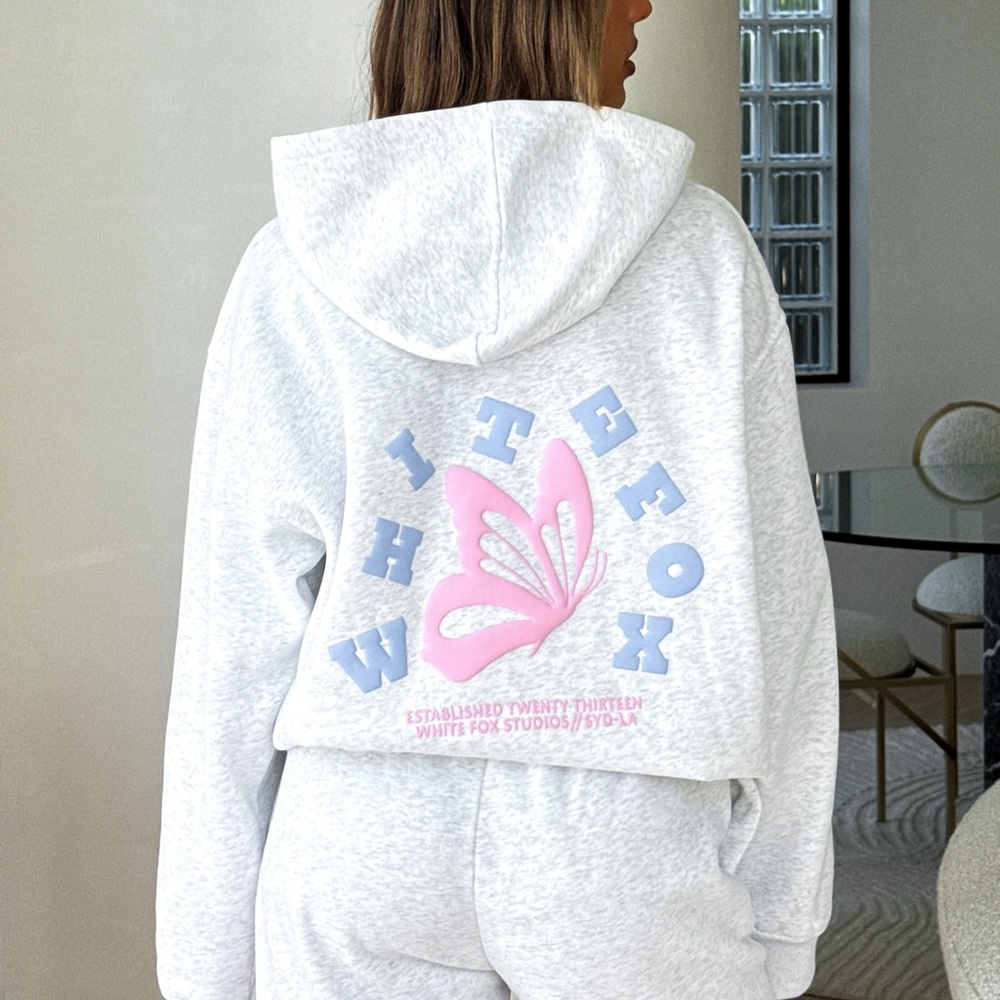 White Fox Give You The Best Oversized Hoodie Grey Marle